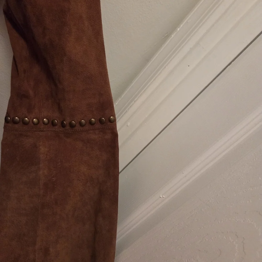 CHI by Falchi Tan Leather Studded Jacket NWT L - Picture 3 of 16